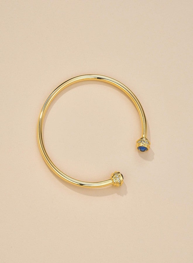 SNGIA Gold Chunky Infinity Statement FULLY ADJUSTABLE Open Cuff Bangle with Sapphire CZ Braided Charm for Women by SNGIA, Stackable Handmade Trendy Jewelry Gifts, Polished Beachy Vacation Fashion Boho Tennis Bracelet Accessories, Vintage Link Wire Thick Bohemian Nickle Free Open Forever Bracelet Bangle. - Image 5